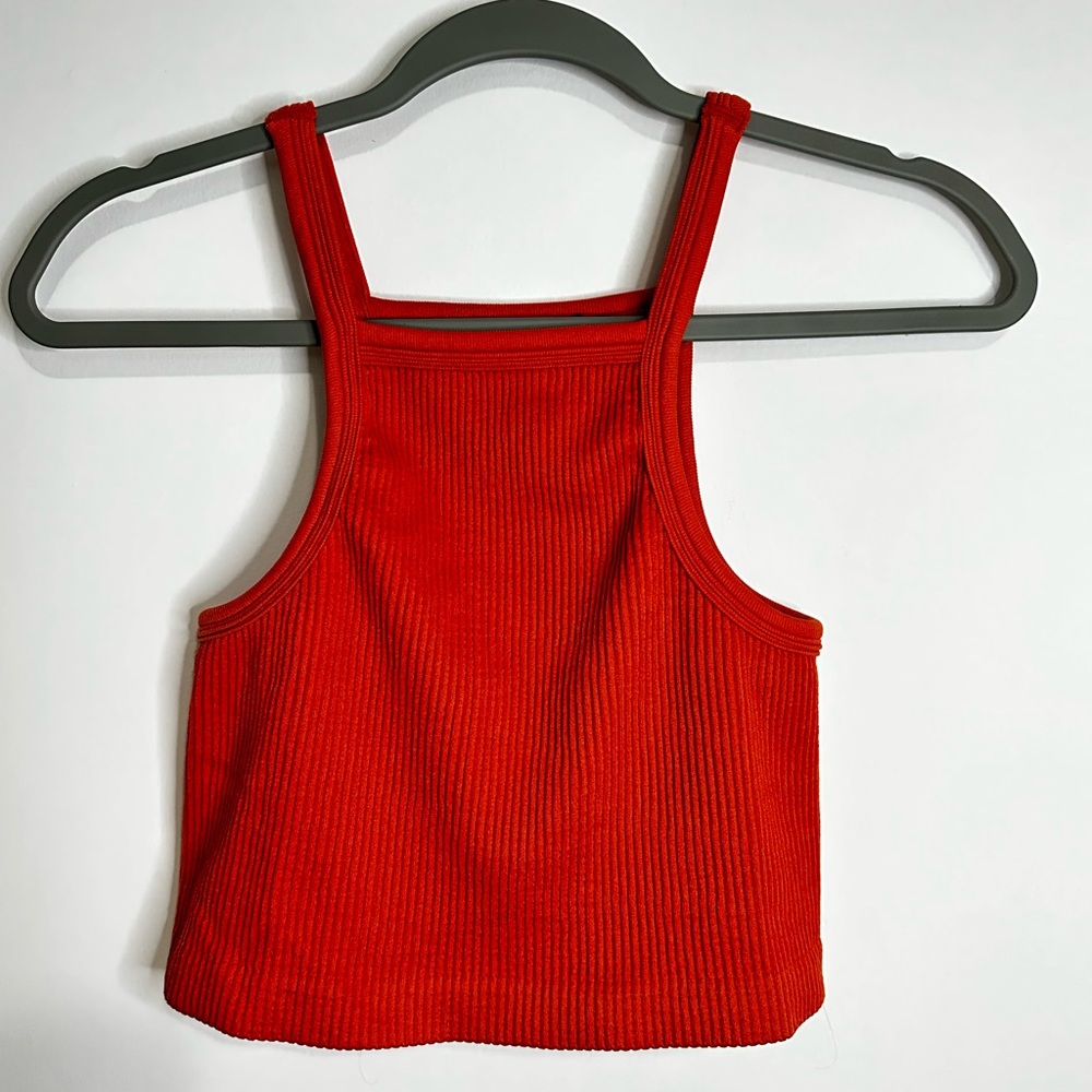 FOREVER 21, Ribbed Cropped Cami, Orange, Size S/M